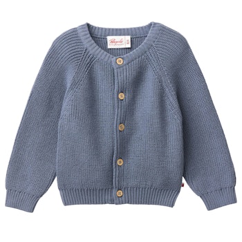 Edle Strickjacke Musterstrick dunkelblau