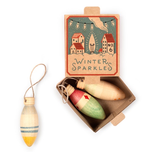 Holz Ornamente Weihnachtsbaumschmuck Winter Sparkles