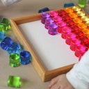 Vorschaubild 64 Lichtbauzylinder im Holzrahmen 21x21 cm