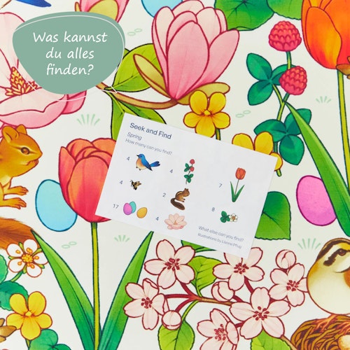 Spieltuch Seide Frühling Ostern Suchbild 53 x 74 cm