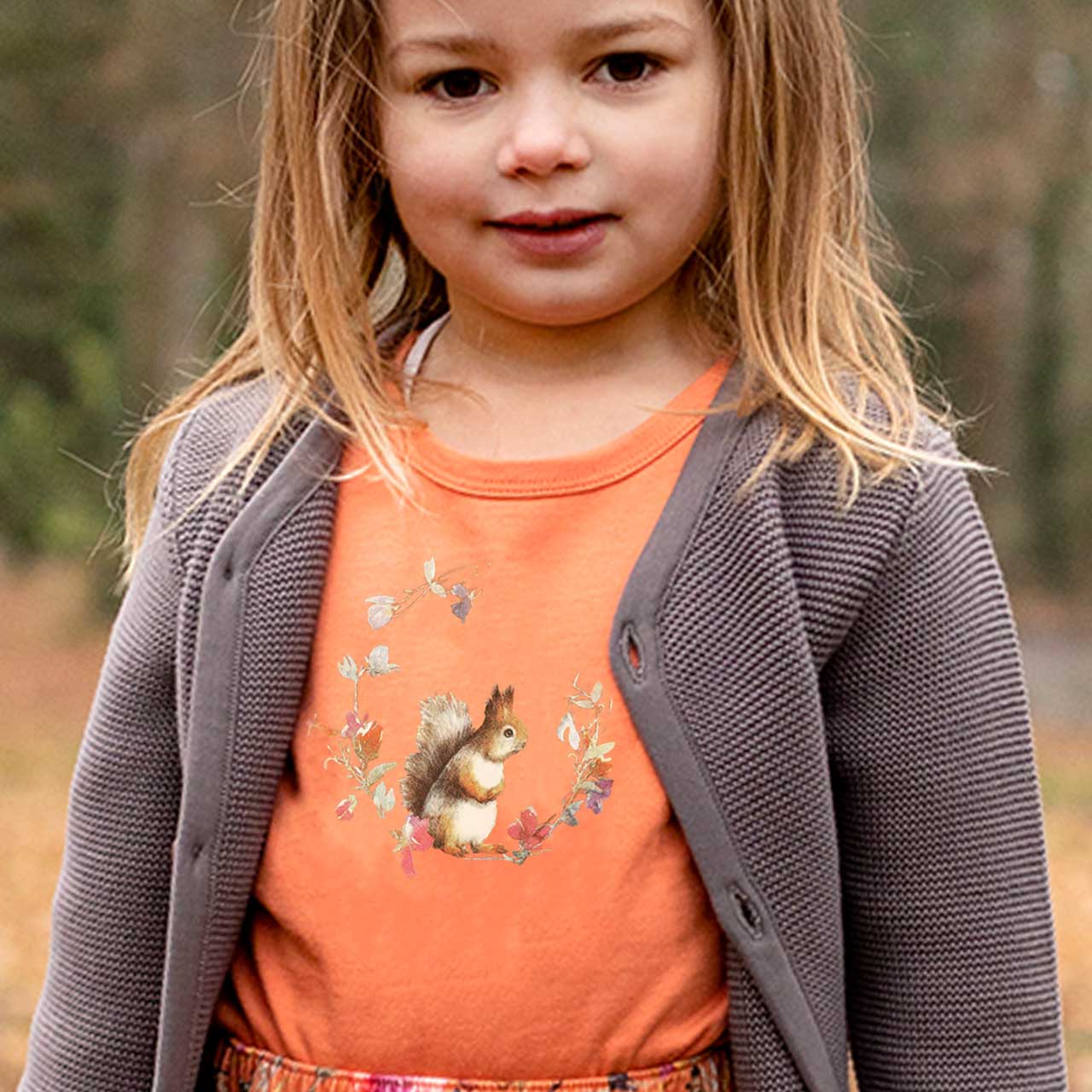 Langarmshirt mit Eichhörnchen Druck