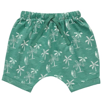 Lässig bequeme Haremhose smaragtgrün Palmen