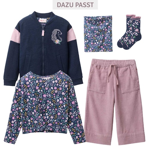 Langarmshirt Bindedetail Blümchen
