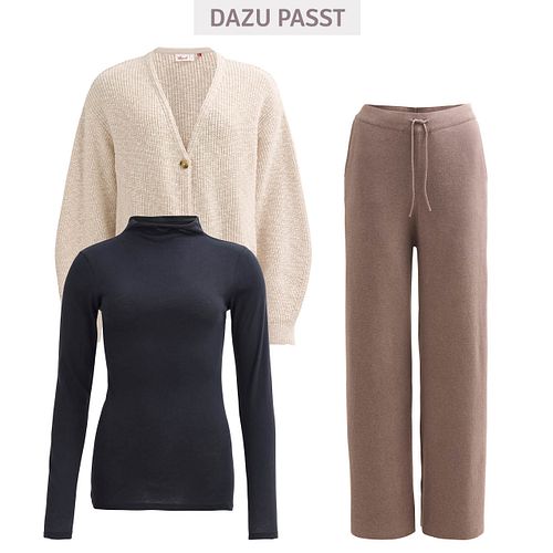 Damen Rollkragen Langarmshirt