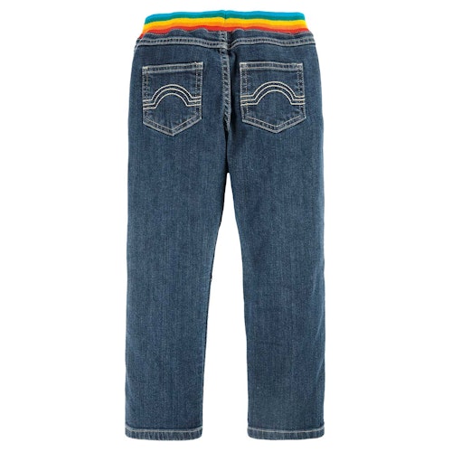 Bequeme Jeanshose mit bunten Bündchen