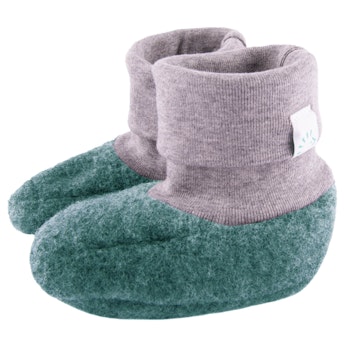 Warme Wollfleece Babyschuhe petrol