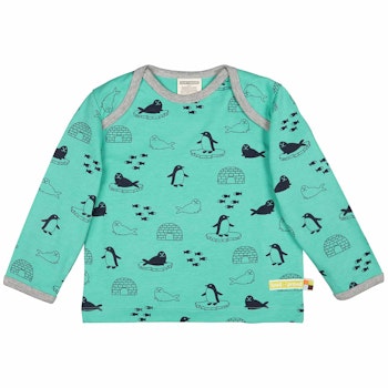 dickes Langarmshirt grün Pinguine + Robben