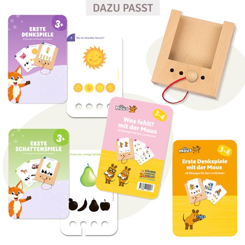 Erste Denkspiele Kartensatz mit der Maus ab 3-4 Jahren (ohne Lochkasten)