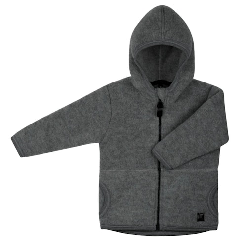 Schurwolle Fleece Jacke Kapuze