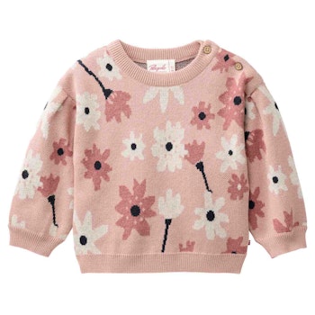 Gemusterter Strickpullover altrosa