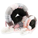 Vorschaubild Babynest Begrenzung Schnecke braun rosa Pucki klein 108 cm