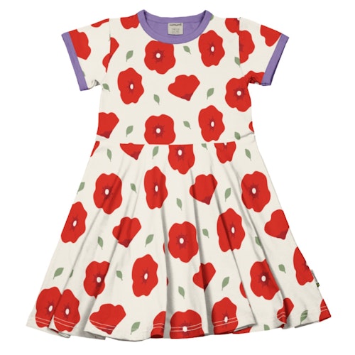 Flatterkleid kurzarm mit Alloverprint 
