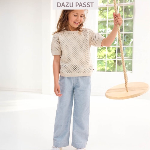 Weite 7/8 Hose blau gestreift