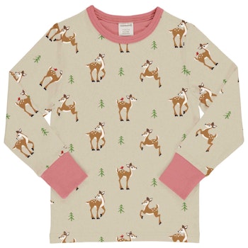Weiches Langarmshirt Rehe beige