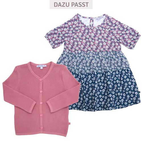 Sommer Musselin Kleid kurzarm Patch Blumen