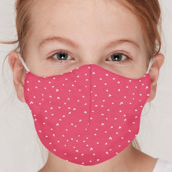 Doppellagig KINDER Behelfsmaske Print pink