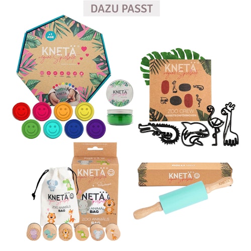 Knetstempel Holz 6er-Set Zootiere