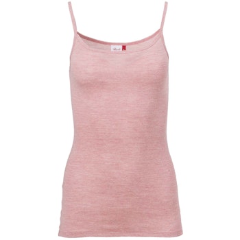 Damen Wolle Seide Trägerhemd in rosa melange