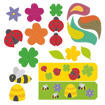 Prickelvorlagen Bienen und Käfer – 10 Bögen aus Recyclingpapier