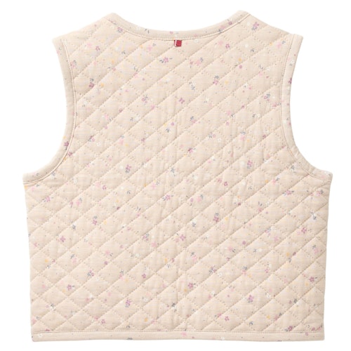 Wende-Steppweste beige mit Blümchen