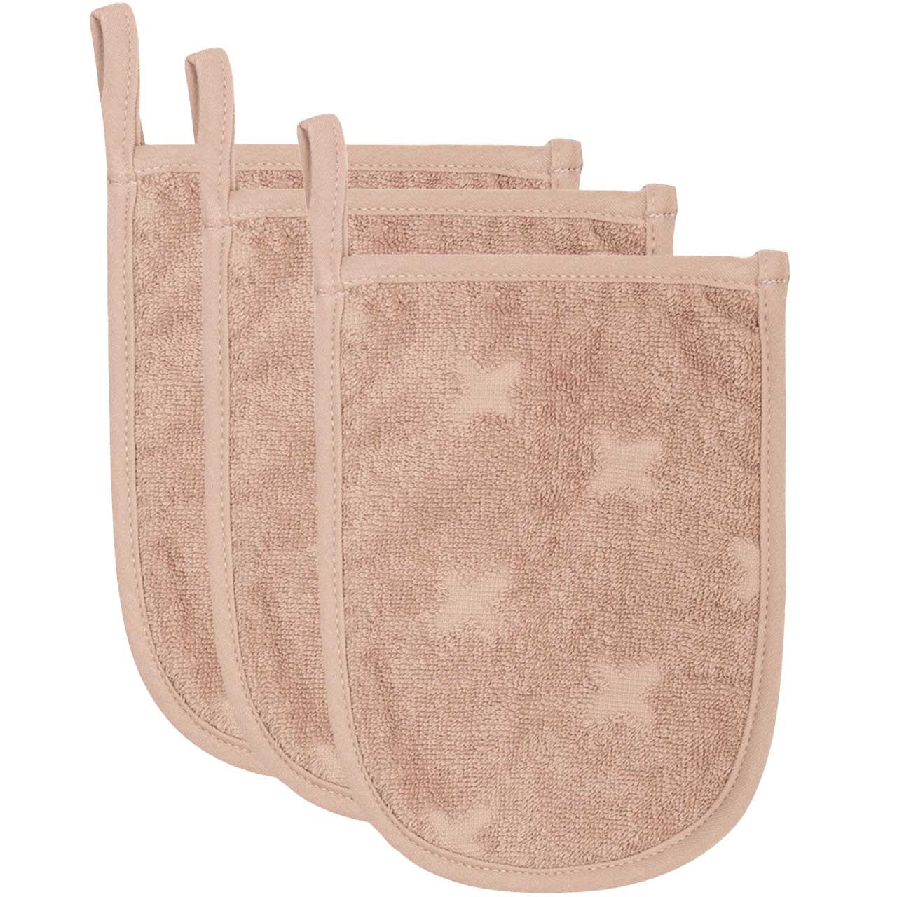 Frottee Waschhandschuh 3er-Pack altrosa