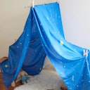 Vorschaubild Riesiges Sternen Spieltuch Seide 137 x 274 cm