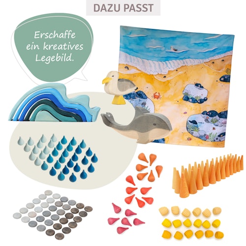 Spieltuch Bio-Baumwolle Felsenpool 100 x 100 cm