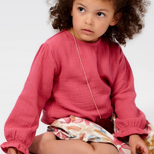 Musselin Langarmshirt uni