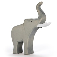 Elefantenbulle trompetend Holzfigur 21 cm