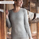 Vorschaubild Damen Wolle Seide Langarmshirt