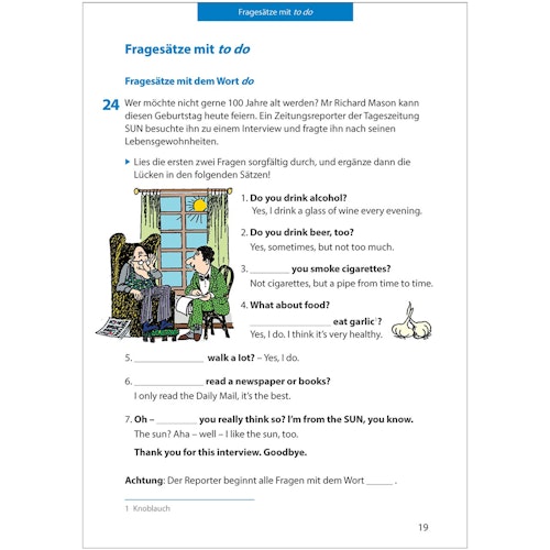 Übungsheft Englisch Frage und Verneinung ab Klasse 6