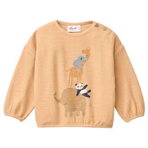 Weiches Sweatshirt Tiere honig-braun