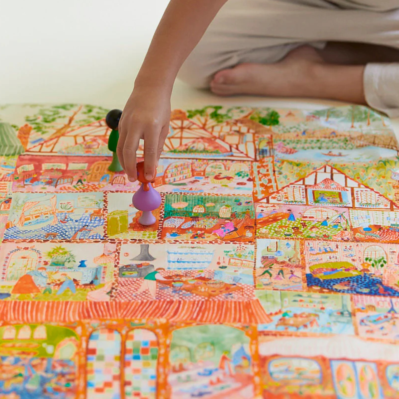 Spieltuch Seide Puppenhaus Suchbild 53 x 74 cm