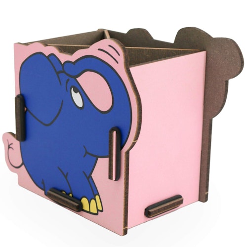 Stiftehalter Die Maus – Holz Stiftebox Elefant mit Stecksystem
