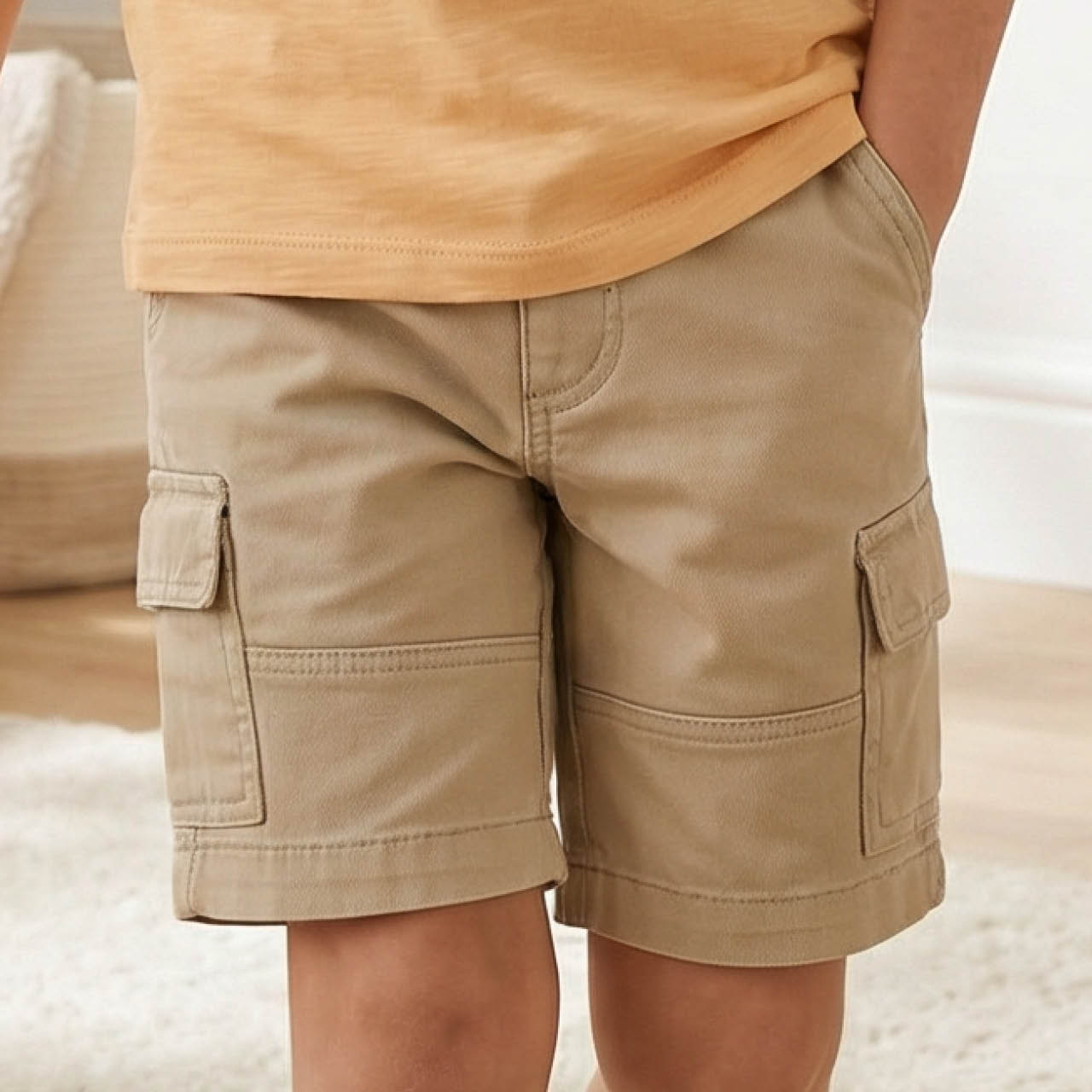 Robuste Twill Bermuda karamell-braun