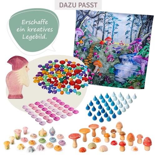 Spieltuch Bio-Baumwolle magischer Pilzwald 100 x 100 cm