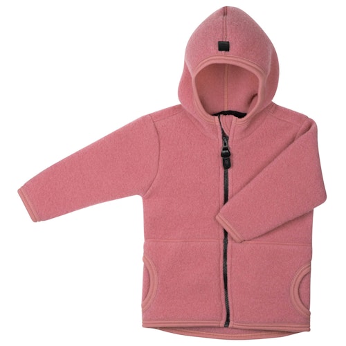 Schurwolle Fleece Jacke Kapuze