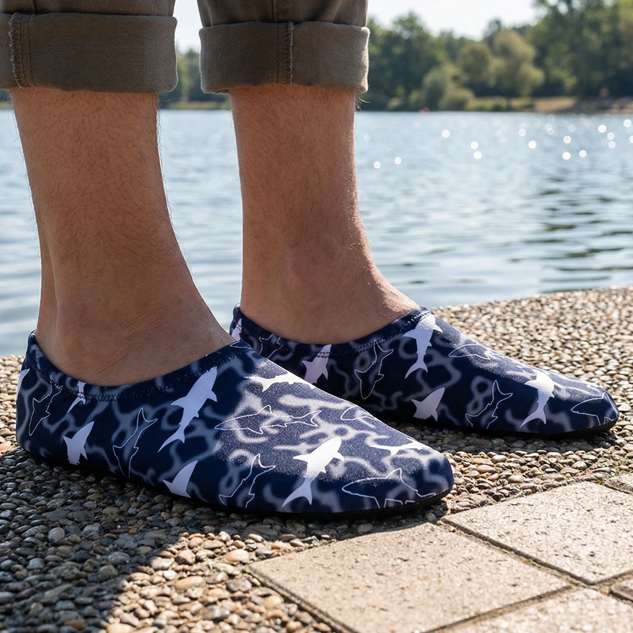 Badeschuhe Slipstop Kunstfaser Motiv