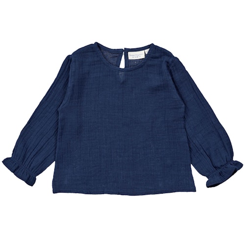 Musselin Langarmshirt uni