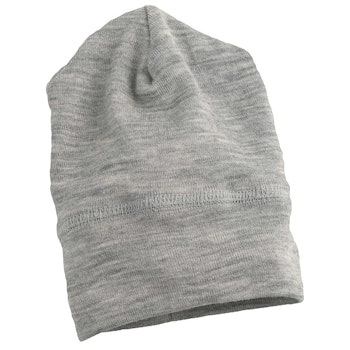 Wolle Seide Beanie hellgrau