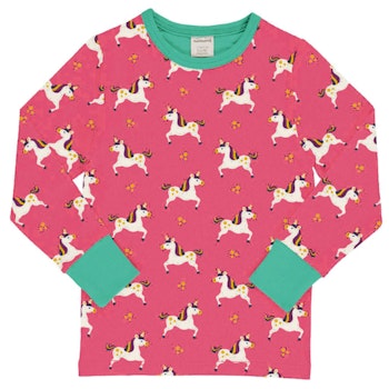 Weiches Langarmshirt Einhorn rosa