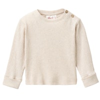 Edles Rippe Langarmshirt blau