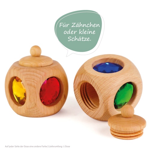 Zahndose aus Holz mit Funkelsteinen 1 Dose