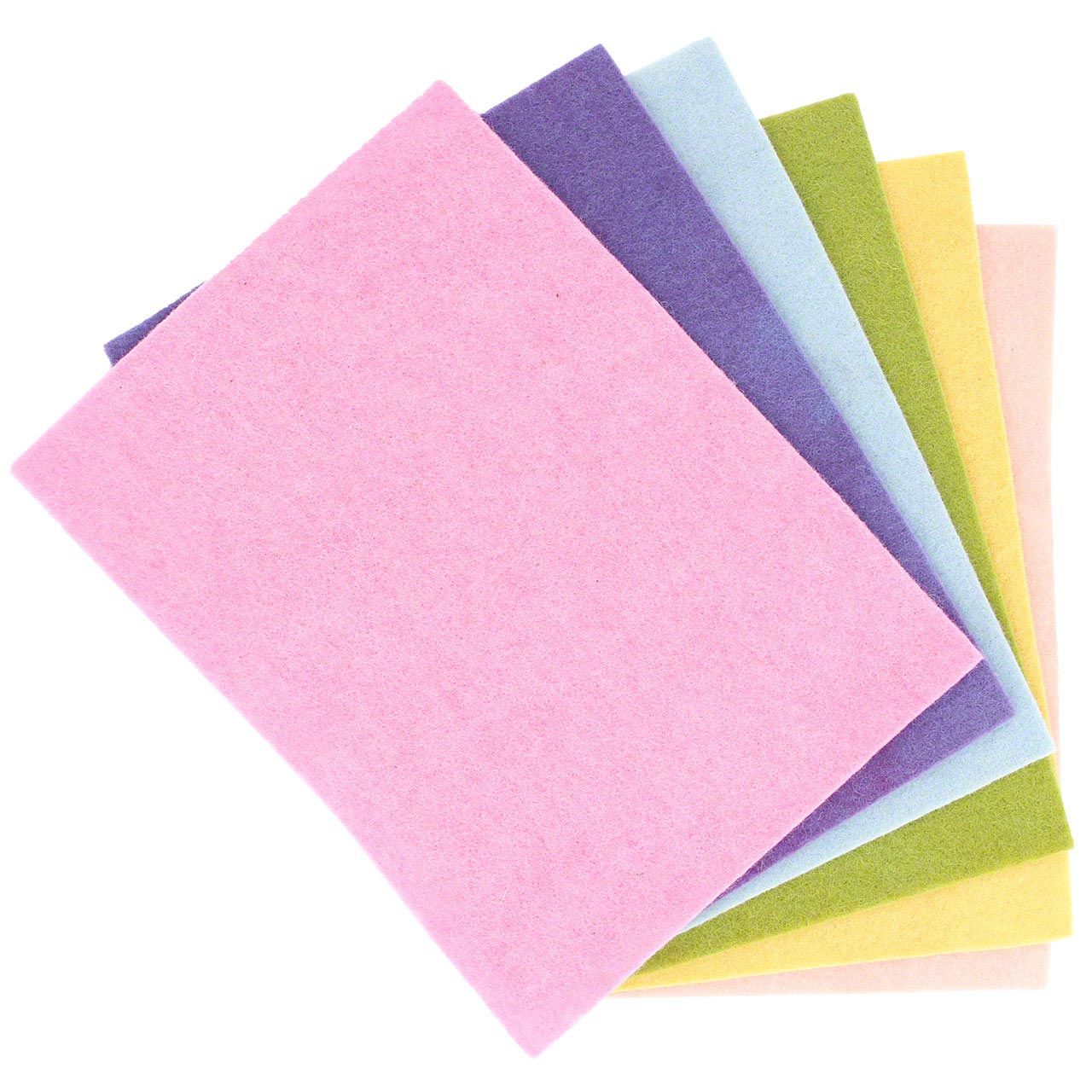 Bastelfilz pastell – Bio Wollfilzplatten 6 Stück 20x15cm