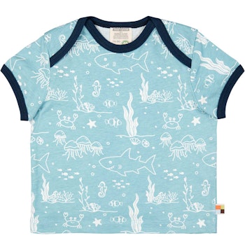 Leichtes Kurzarm Shirt Meereswelt türkis