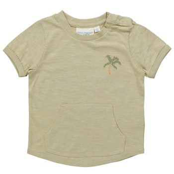 Shirt kurzarm Palme khaki