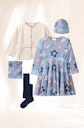 Vorschaubild Langarm Flatterkleid Herbstblumen