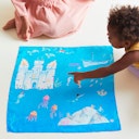 Vorschaubild Spieltuch Seide Unterwasserwelt 53 x 53 cm