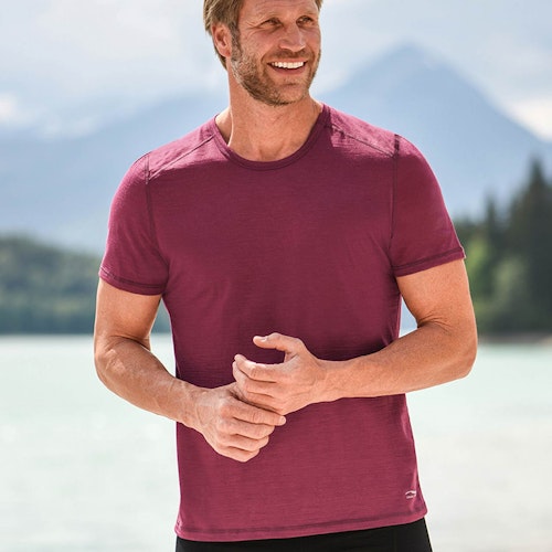Herren Wolle Seide T-Shirt Regular Fit