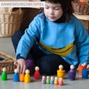 Vorschaubild Baby nins® - 6 Holzfiguren ab 3 Jahren inkl. Kokosschale